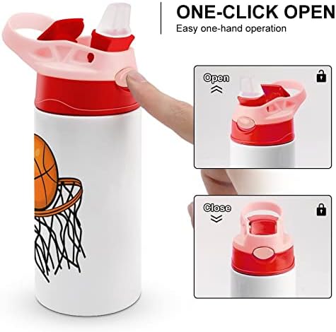 Щастливата Баскетболно Цветна Бутилка За Вода От Неръждаема Стомана, Изолиран Пътна Чаша, Чаши С Запирающейся