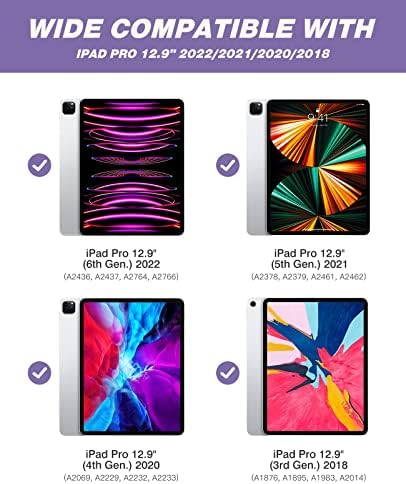 Калъф MoKo за iPad Pro 12.9 6th/5th/4th/3rd поколение 2022/2021/2020/2018, калъф за iPad Pro 12.9 с държач за