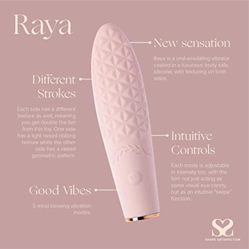 Share Satisfaction Raya - Луксозен Канава вибратор за клитора с 10 режима на вибрации, извит и острия връх,