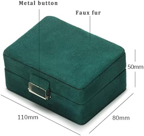 SDFGH Квадратна Зелена Кутия за съхранение на бижута Многофункционално Джобно Женски Пръстен с Висулка, Обеци,