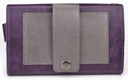 Чанта-кобур Kroo за мъжки портфейл за смартфони с диагонал до 5,1 инча - Опаковка, без отчаяние - Лилаво със