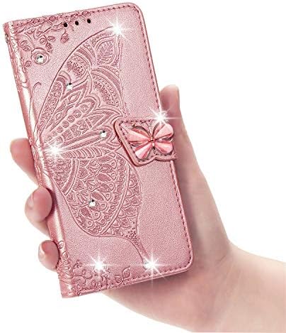 Чанта-портфейл Monwutong за Samsung Galaxy A03S, калъф от изкуствена кожа с 3D модел на пеперуда, стабилна магнитна