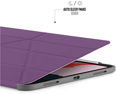 Калъф за iPad Pipetto Оригами Молив Pro 11 (2018) | устойчив на удари от TPU с поставка 5 в 1 лилав цвят с функцията