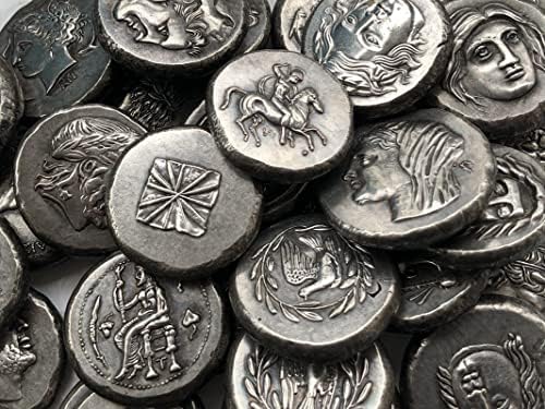 Гръцките Монети, Месинг Със Сребърно Покритие Старинни Занаяти Чуждестранни Възпоменателни Монети Неправилен