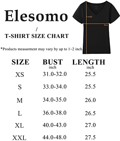 Дамски Ризи Elesomo С V-образно деколте, Памучни Блузи с Къс / Дълъг Ръкав, Тениски, Основни Тениски