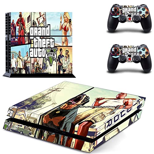 Играта Grand GTA Кражба и Стикер на кожата BAuto PS4 или PS5 за конзолата PlayStation 4 или 5 и 2 Контролери