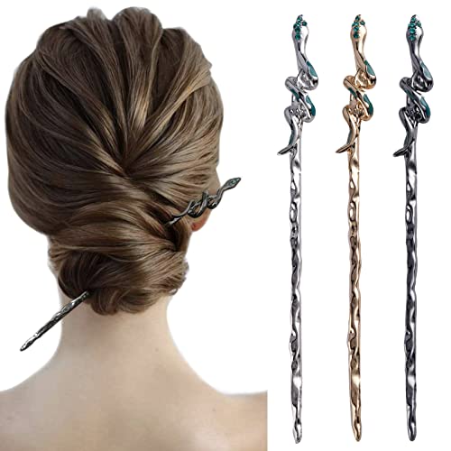 FRDTLUTHW, 6,9-инчови пръчки за коса във формата на змия, дълги щипки за коса, за жени, гъста, дълга коса (опаковка